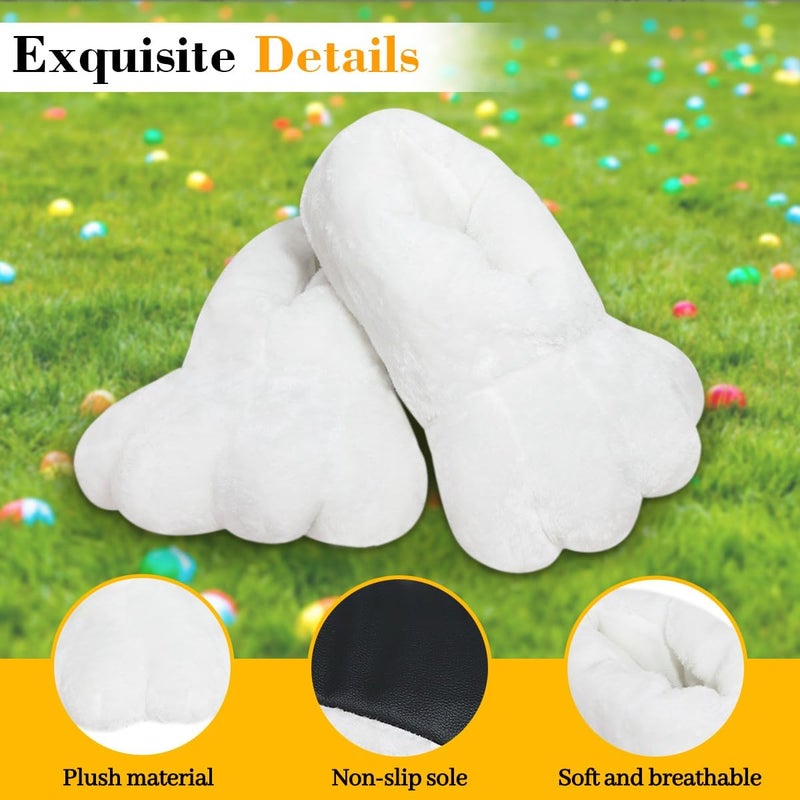seewavom Halloween Bunny Shoes Womens Rabbits Shoes White Costume Bunny Slippers Womens Easter Gifts - Image 1